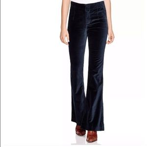 Free People Oxanna Blue Velvet Flare Pants 26